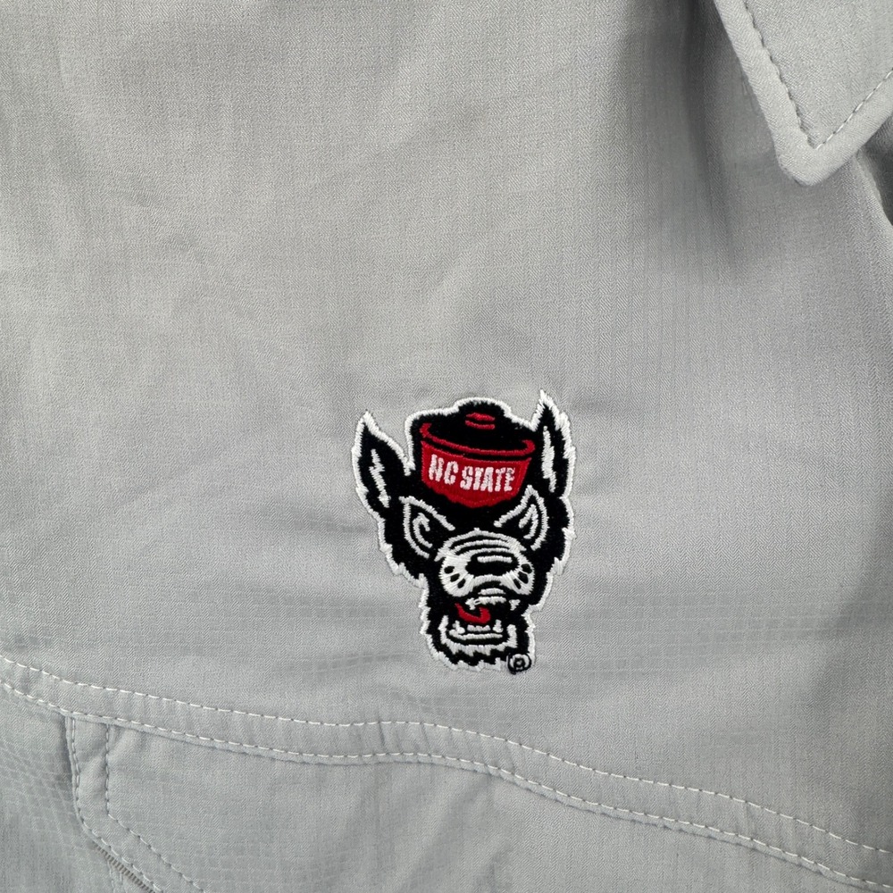 Columbia PFG Shirt Mens Small NC State Wolfpack Fishing Vented Grey UPF 40 - Picture 7 of 13